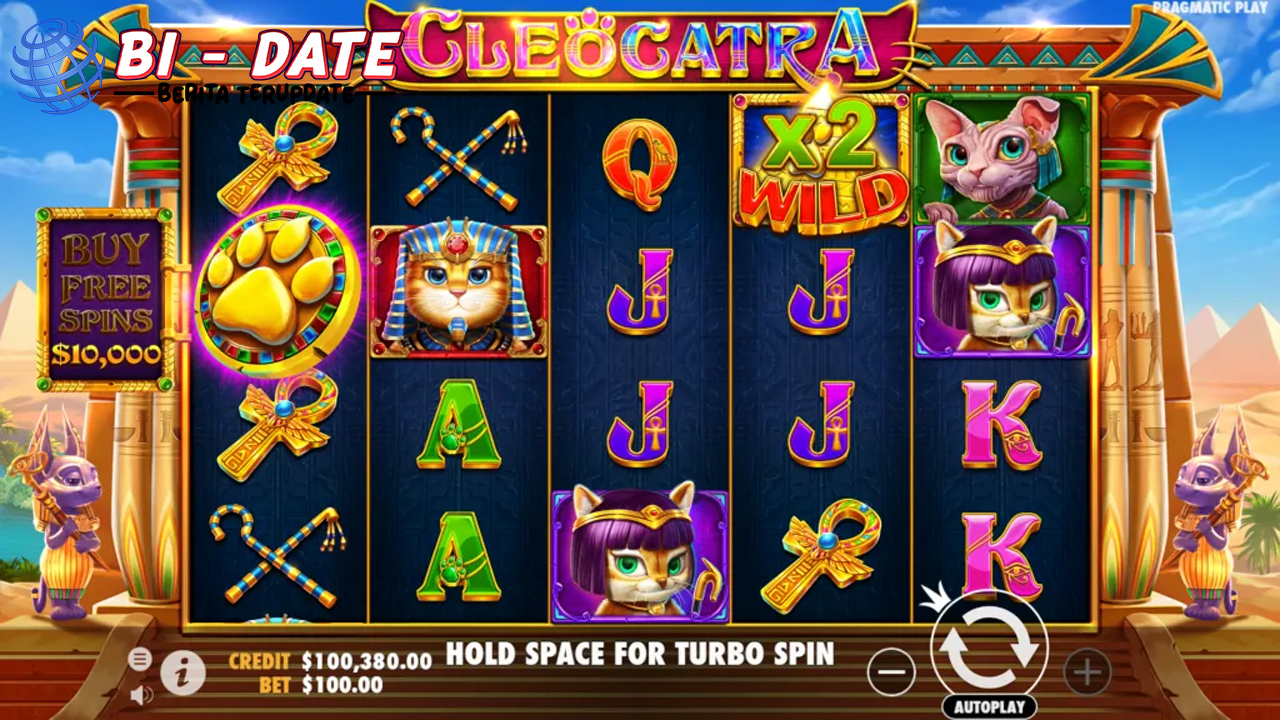 Slot Online Cleocatra, Gabungan Kucing Imut dan Harta Firaun!